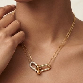925 Sterling Silver - Yellow SJTFY Double Chain Necklace
