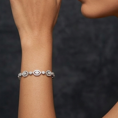 925 Sterling Silver - Lattice Sparkle Bracelet