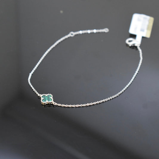 925 Sterling Silver - White SJVC Mini Green Bracelet