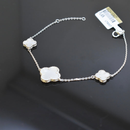 925 Sterling Silver - White SJVC 3 MOP Bracelet