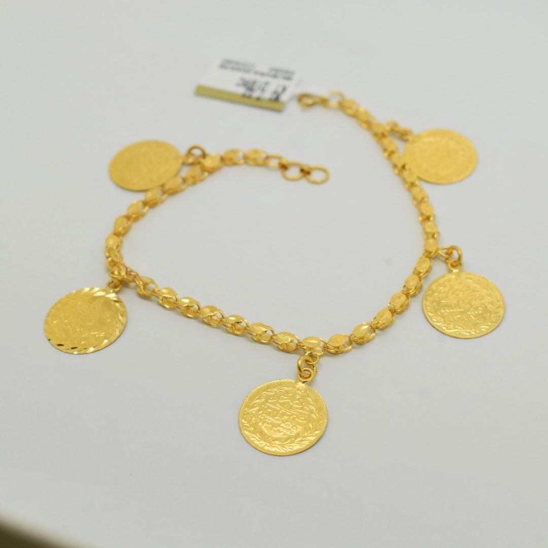 *NEW* 21K Yellow Gold - Turkish Halabi Coin Bracelet