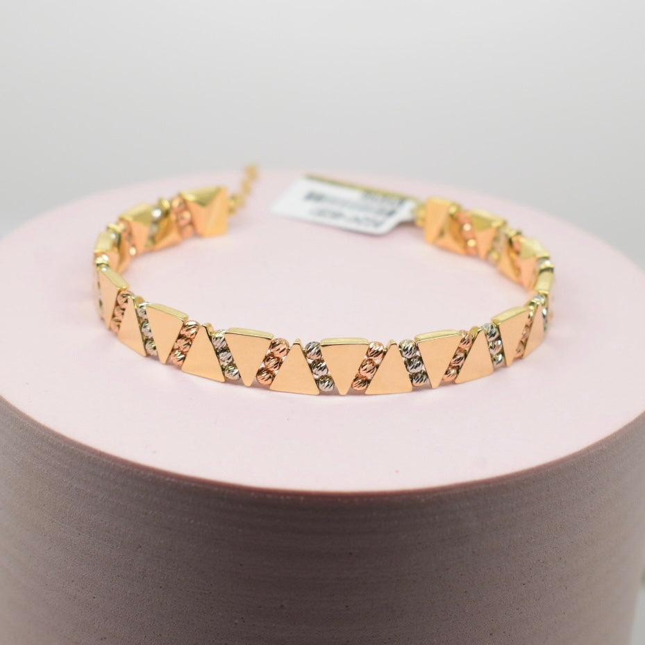 *LIMITED* 18K Gold - Electro Tri Color Ball Bangle