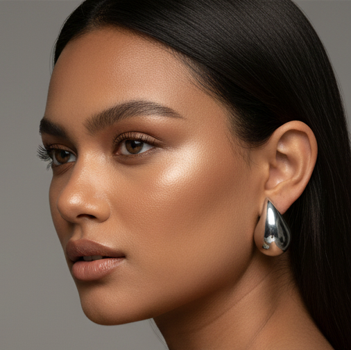 925 Sterling Silver -Chunky Water drop Earring
