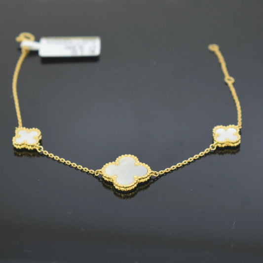 925 Sterling Silver - Yellow SJVC 3 MOP Bracelet