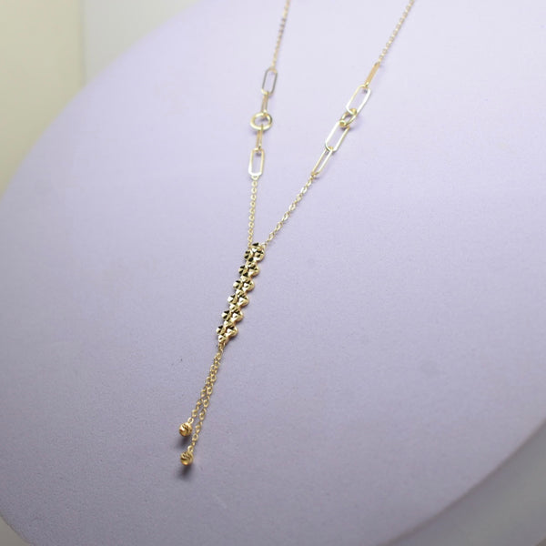 Katana 2-tone Paper Clip Initial Necklace, Gold main image 0