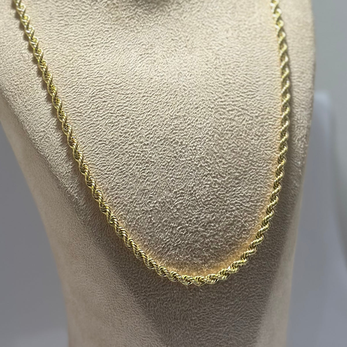 Real 18K Yellow Gold - Rope Thick Unisex Chain