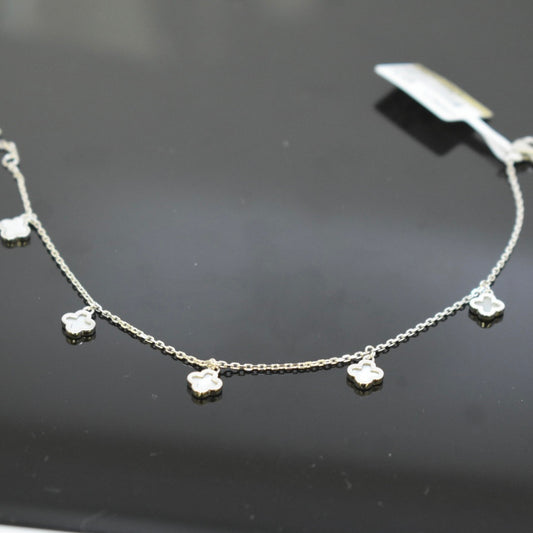 925 Sterling Silver - White SJVC Hanging MOP Bracelet