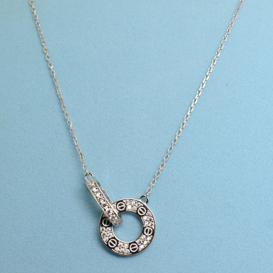 925 Sterling Silver - SJCR Full Stone Necklace