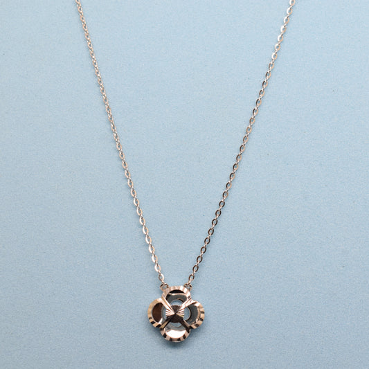 925 Sterling Silver - Geometric Floral Necklace