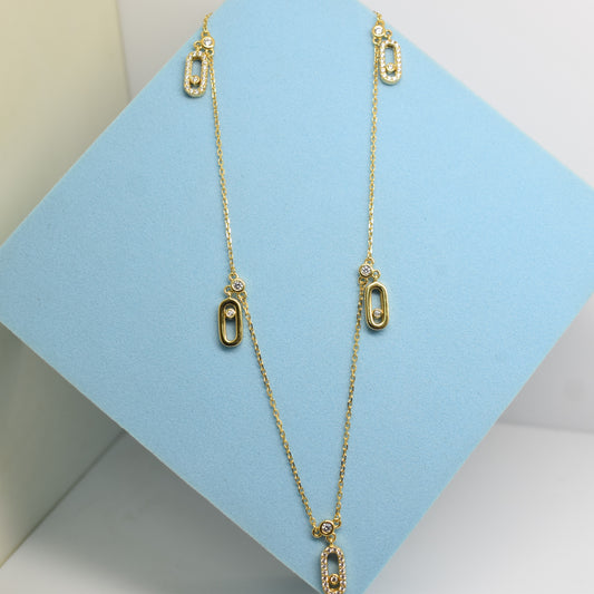 925 Sterling Silver - Yellow SJMSK Pavilion Droplet Necklace