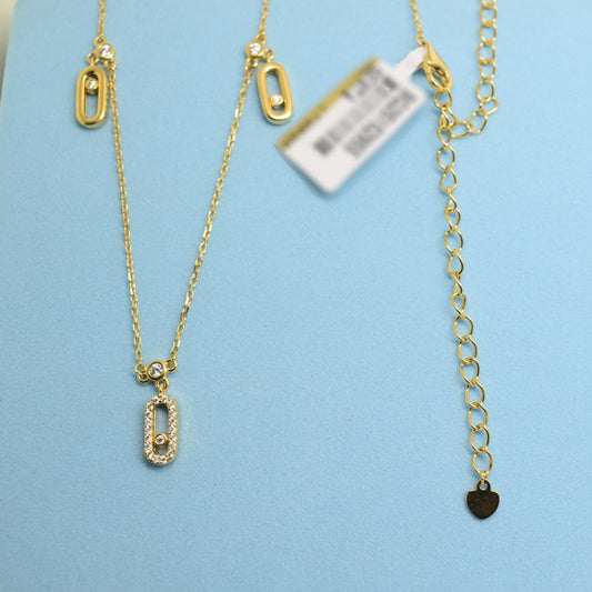 925 Sterling Silver - Yellow SJMSK Pavilion Droplet Necklace