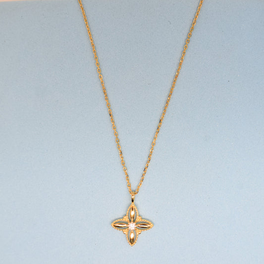 925 Sterling Silver - Yellow Floral Star Necklace