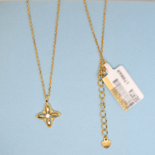 925 Sterling Silver - Yellow Floral Star Necklace
