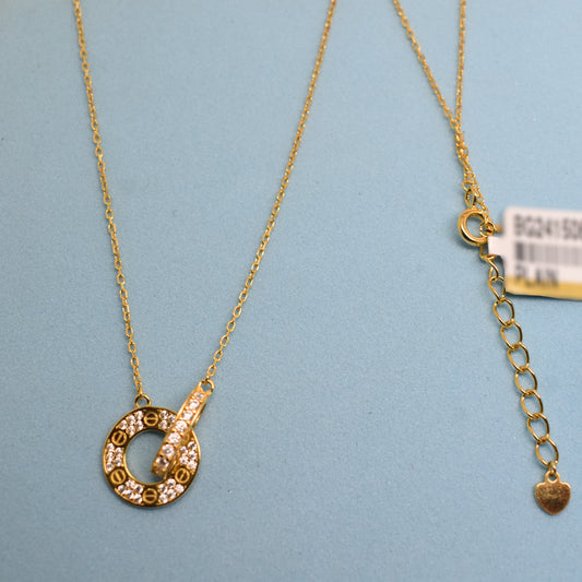 925 Sterling Silver - Yellow SJCR Full Stone Necklace