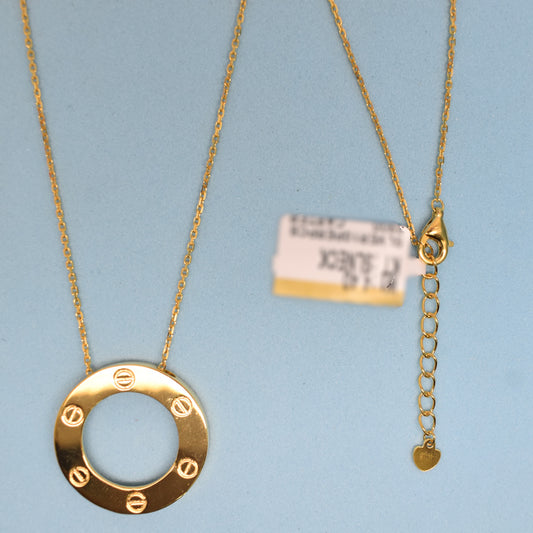 925 Sterling Silver - Yellow SJCR Plain Necklace