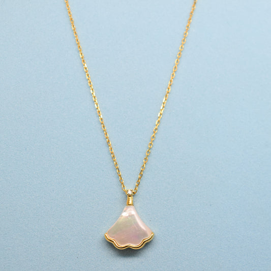 925 Sterling Silver - Yellow Petal Shimmer Pendant Necklace