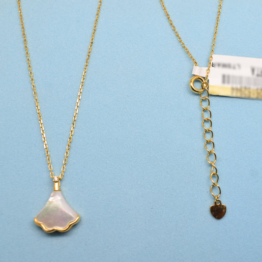 925 Sterling Silver - Yellow Petal Shimmer Pendant Necklace