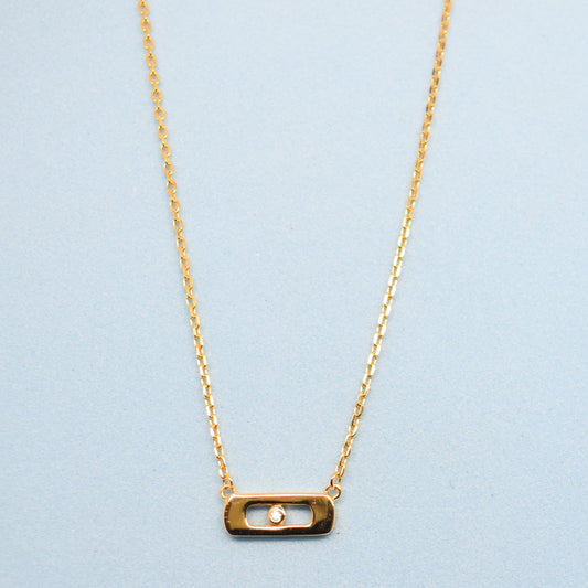 925 Sterling Silver - Yellow SJMSK Mini Bar Necklace