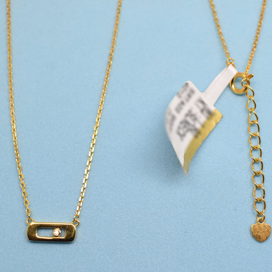 925 Sterling Silver - Yellow SJMSK Mini Bar Necklace