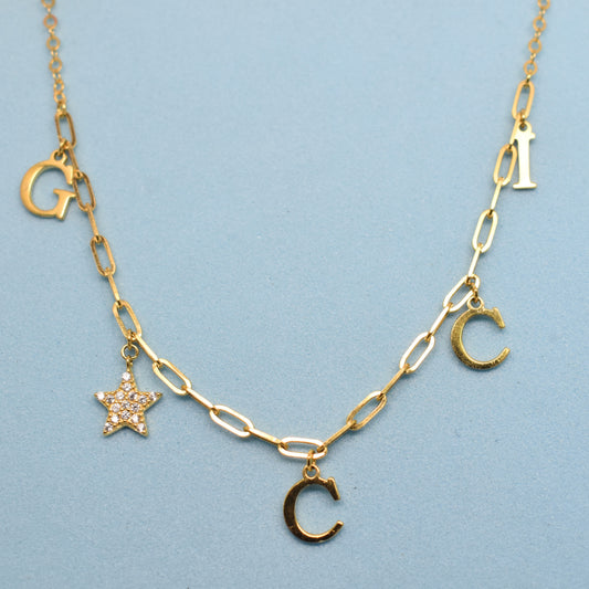 925 Sterling Silver - Yellow GUCCI Star Necklace