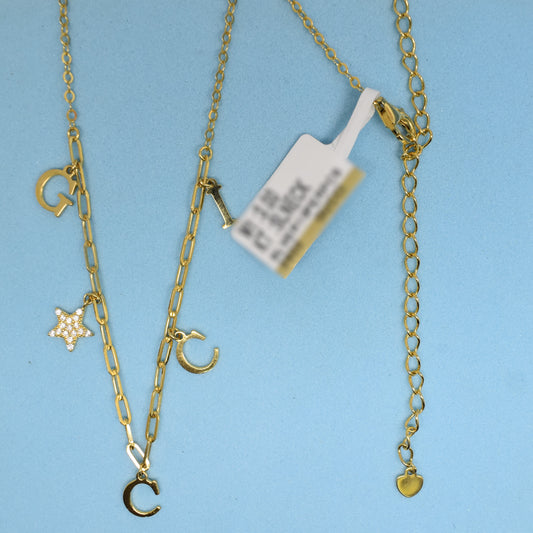 925 Sterling Silver - Yellow GUCCI Star Necklace