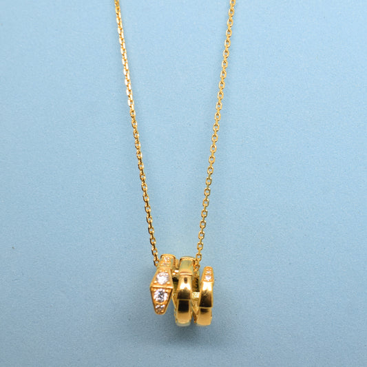 925 Sterling Silver - Yellow SJBV Serpenti Viper Necklace