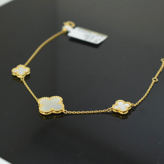 925 Sterling Silver - Yellow SJVC 3 MOP Bracelet