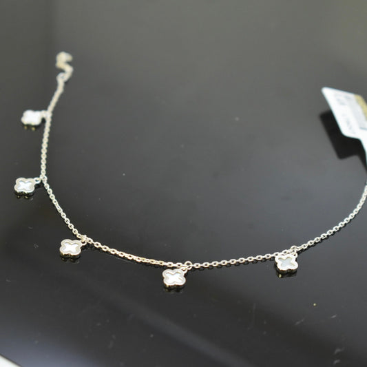 925 Sterling Silver - White SJVC Hanging MOP Bracelet