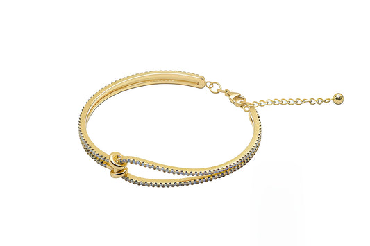 Premium Sterling Silver - Yellow Knot Adjustable Zircon Bangle