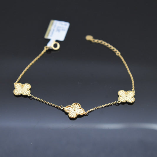 925 Sterling Silver - Yellow SJVC Sunshine 3 Flower Bracelet