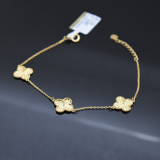 925 Sterling Silver - Yellow SJVC Sunshine 3 Flower Bracelet