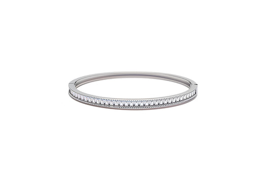 Premium Sterling Silver - Tennis Square Zircon Bangle