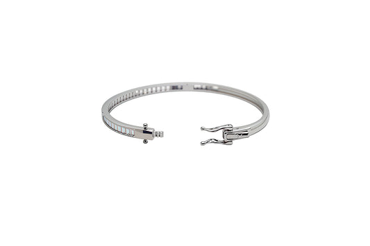 Premium Sterling Silver - Tennis Square Zircon Bangle