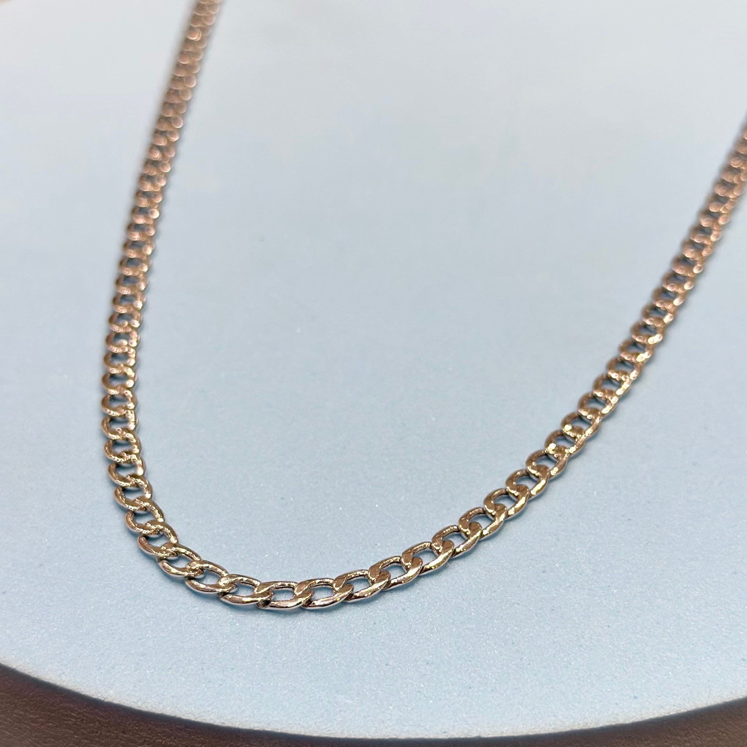 Real 18K White Gold - Curb Chain