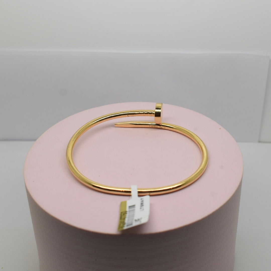 Real 18K Yellow Gold - Solid Nail Bangle