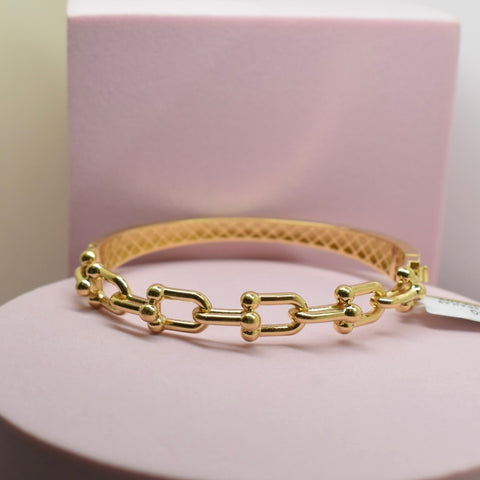 14kt Yellow Gold Shiny Kids Children Baby Bangle/Bracelet 5 In - Foto 1