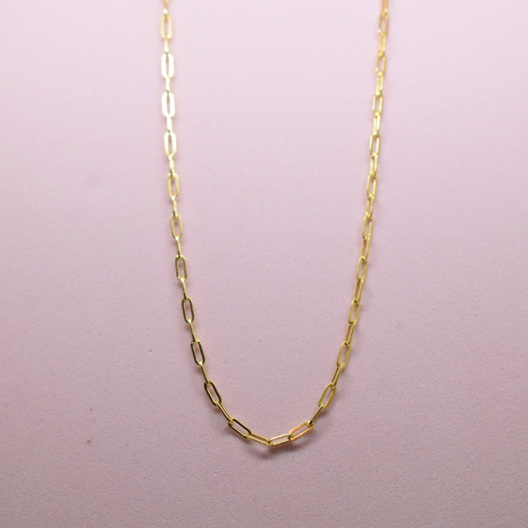 Real 18K Yellow Gold - *NEW* Thin Paper Clip Chain