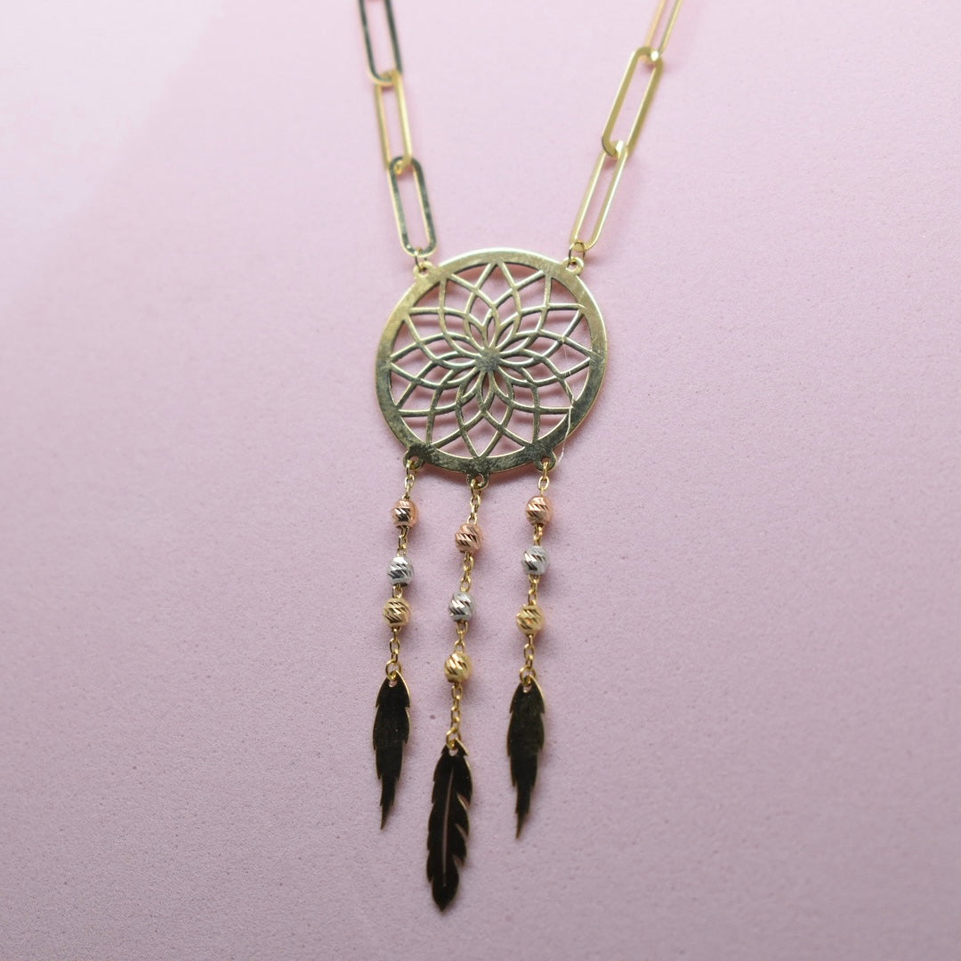 *LIMITED* 18K Gold - Dreamcatcher Paper Clip Necklace