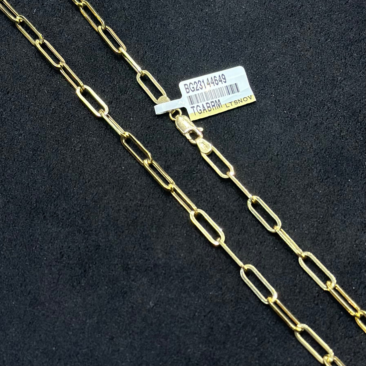 Real 18K Yellow Gold - Thick Paper Clip Unisex Chain