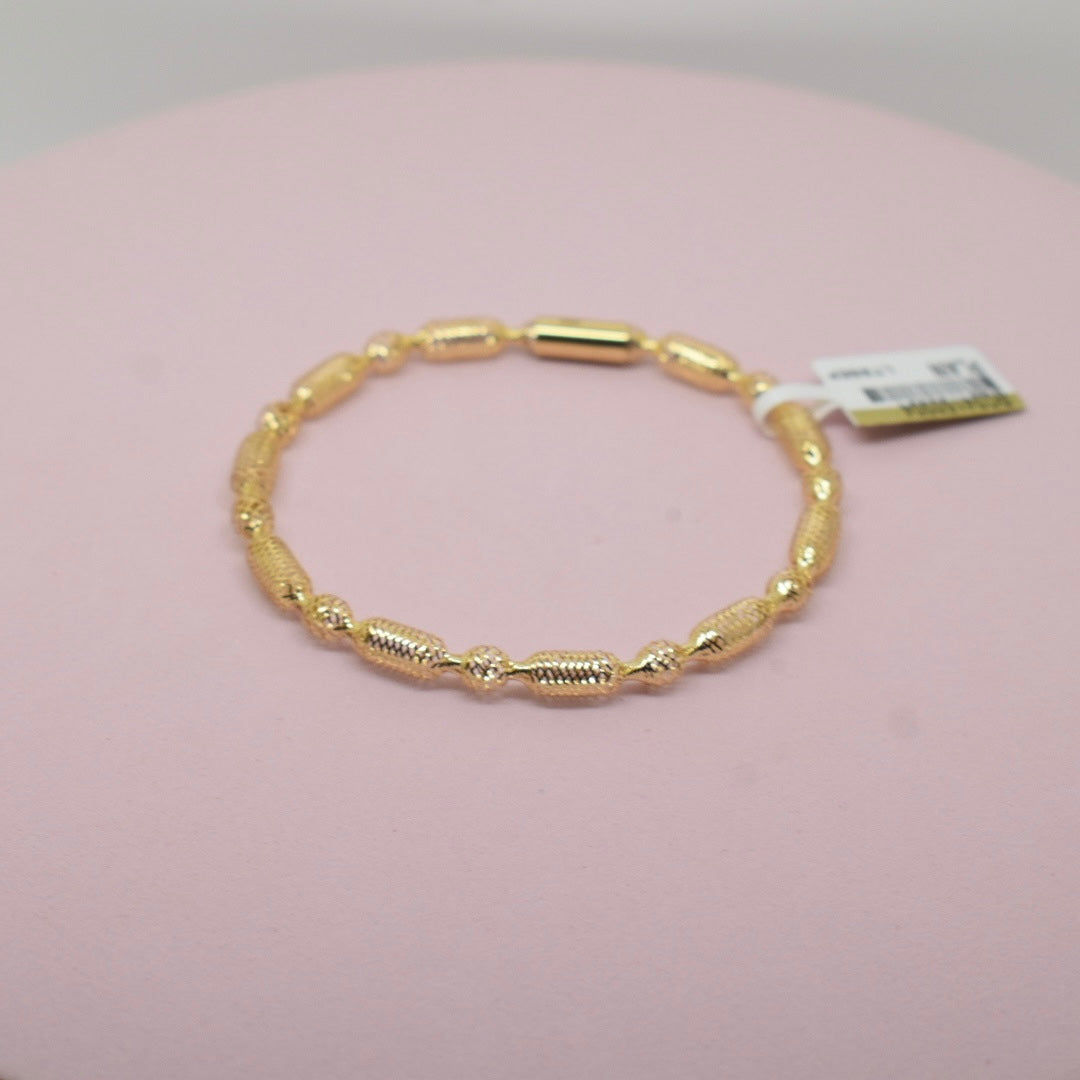 Real 18K Yellow Gold - Design Stretchable Bangle