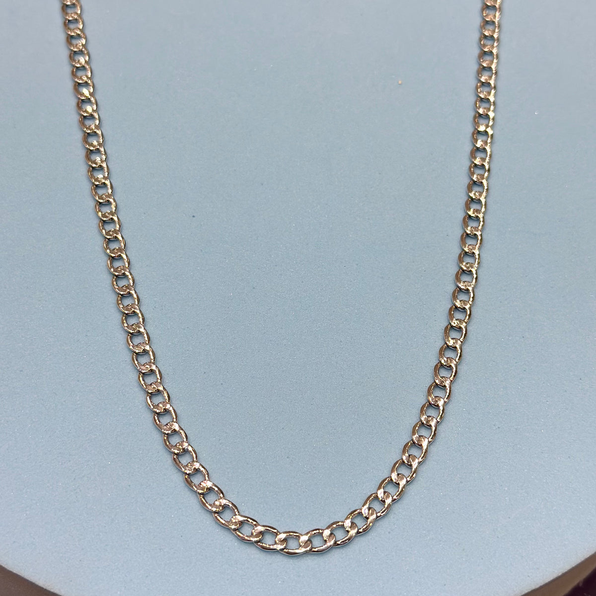 Real 18K White Gold - Curb Chain