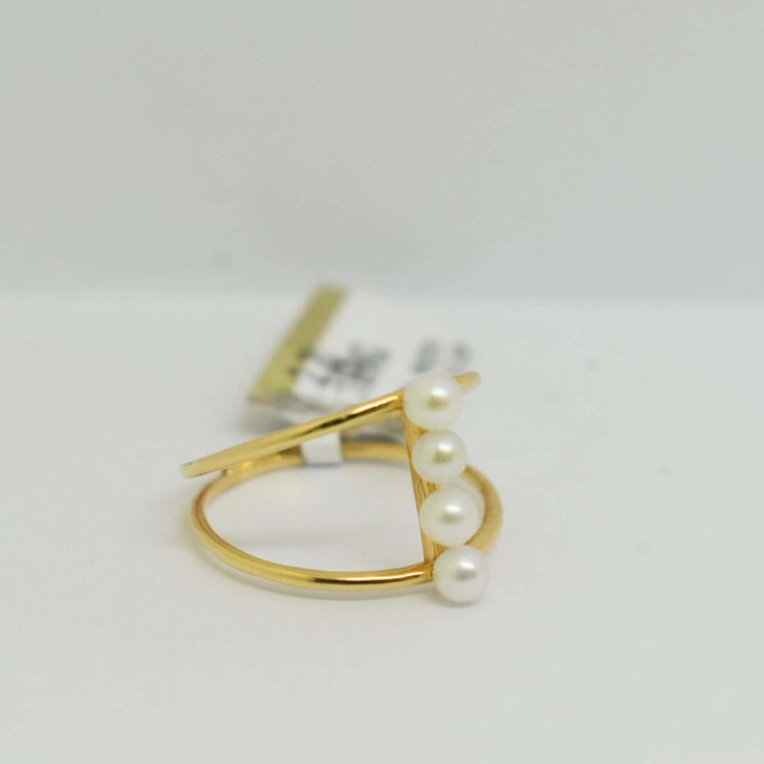 *LIMITED* Real 18K Yellow Gold - Pearl Ring