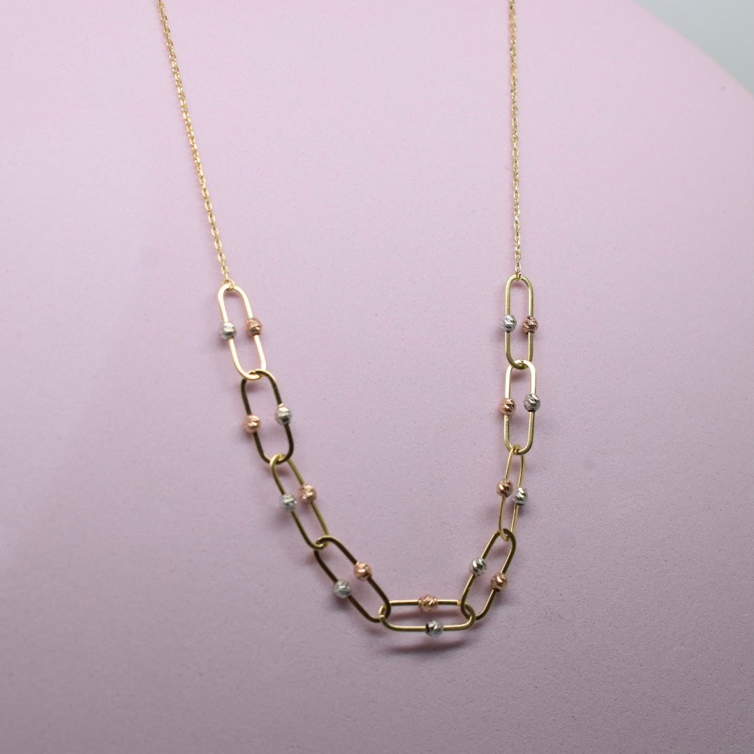 *LIMITED* 18K Gold - Paper Clip Ball Necklace