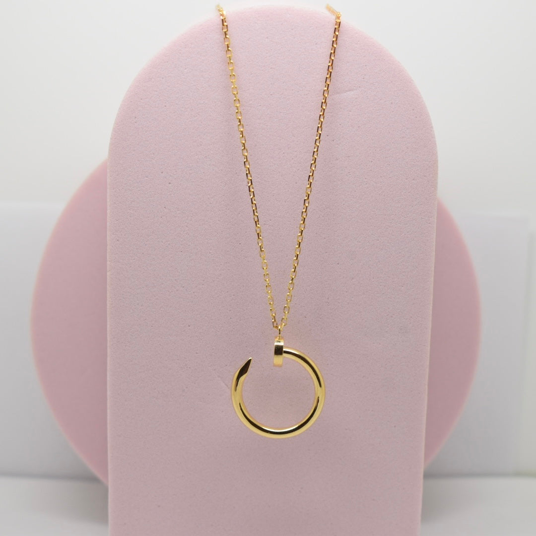 Real 18K Yellow Gold - SJCR Nail Solid Necklace