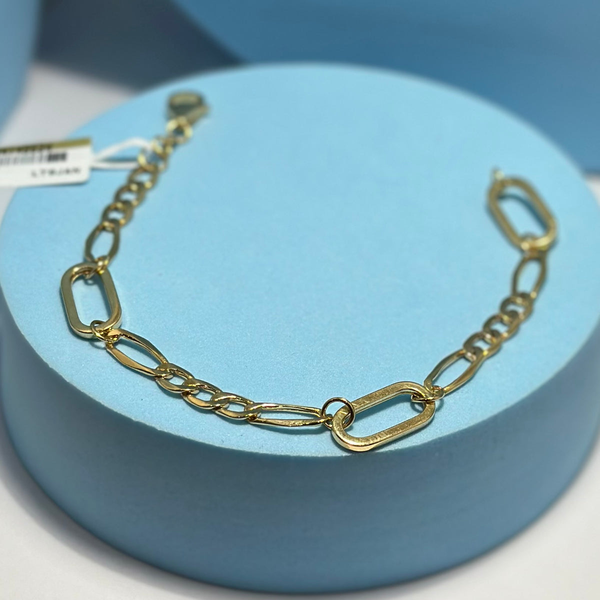 Real 18K Yellow Gold - Figaro Link Bracelet