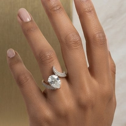 Fine 925 Sterling Silver - Celestia Pear Ring