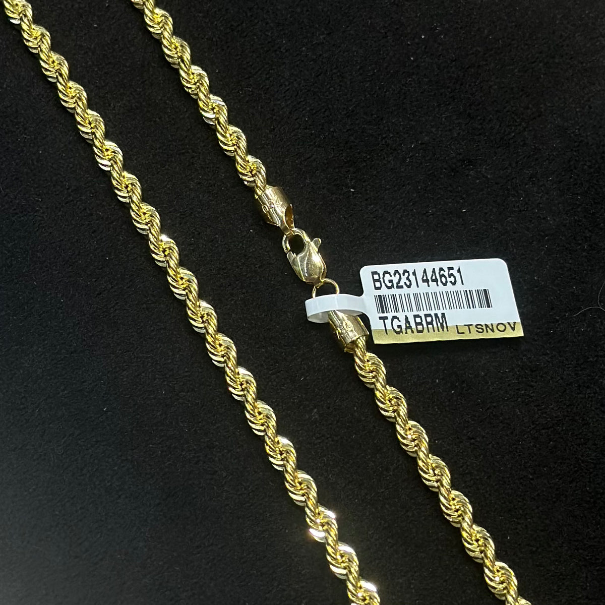 Real 18K Yellow Gold - Rope Thick Unisex Chain