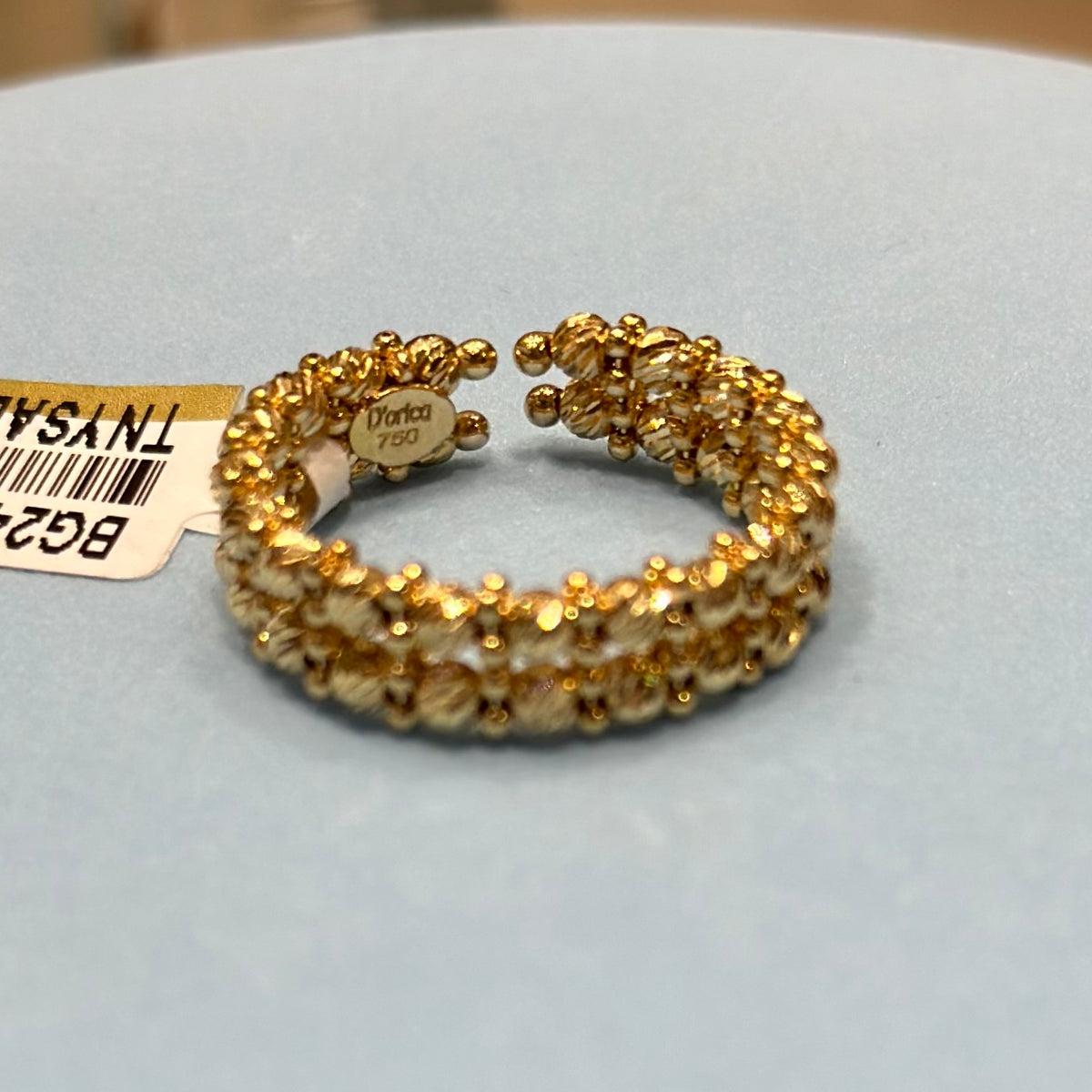 Real 18K Yellow Gold - Two Layer Dorica Ring (Size 7)