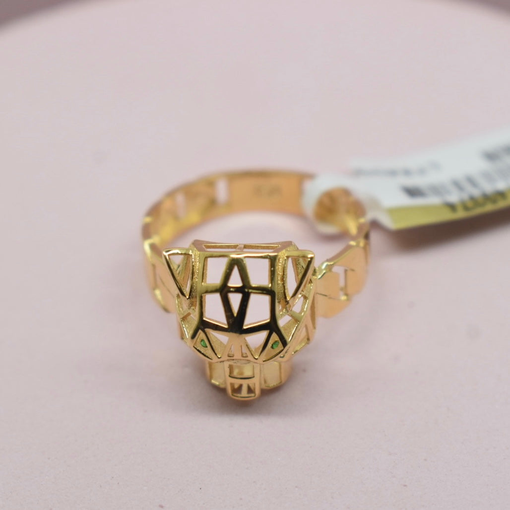 Real 18K Yellow Gold - SJCR Panther Link Ring