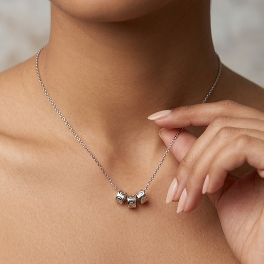 925 Sterling Silver - SJCR Mini Ring Necklace